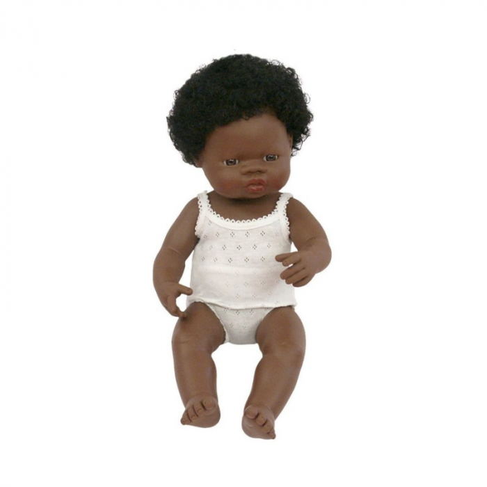 Papusa Miniland Fetita Africana 38 cm, Jucarie Educativa