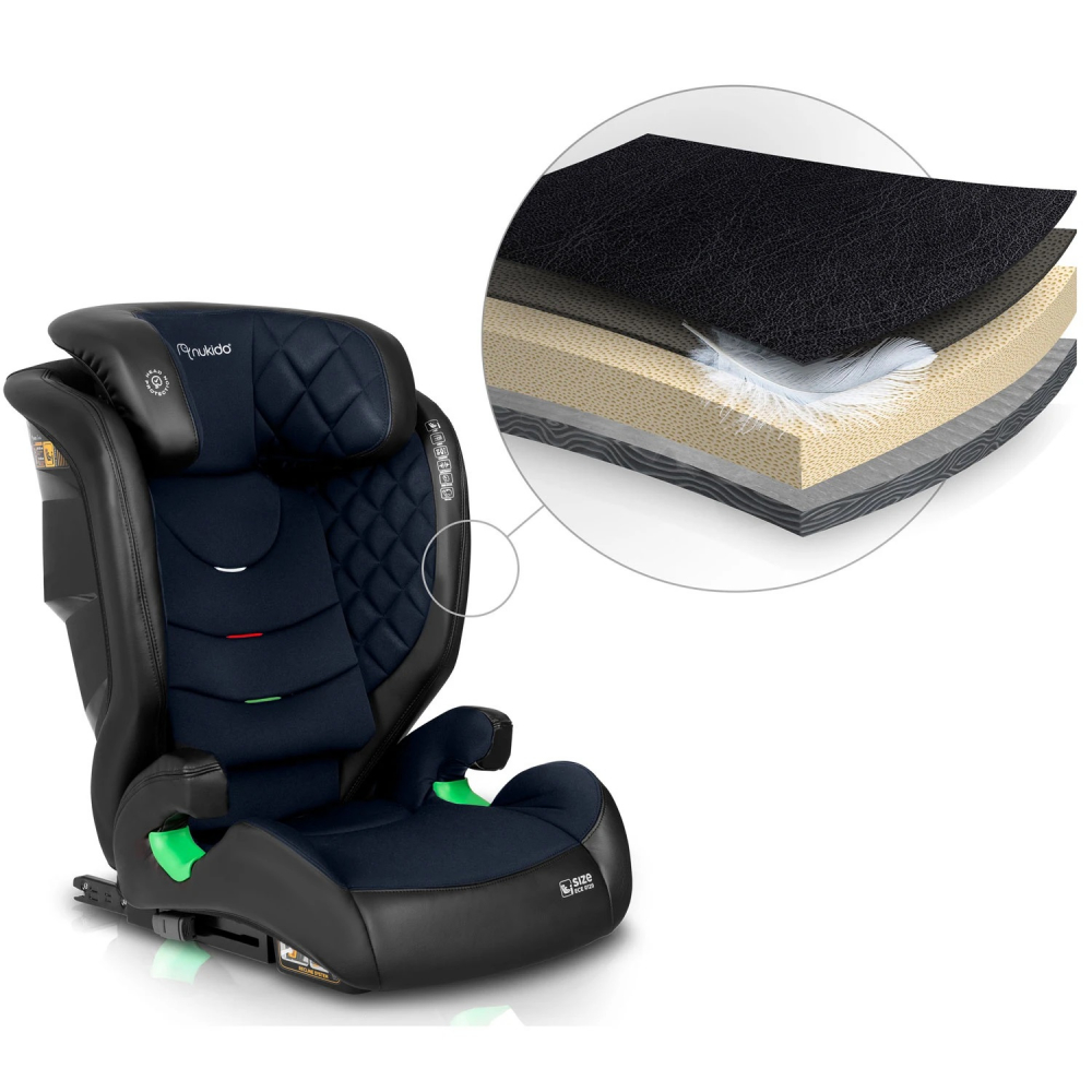 Scaun Auto Nukido I-SIZE Louis, 100-150 cm, Negru/Bleumarin - imagine 4