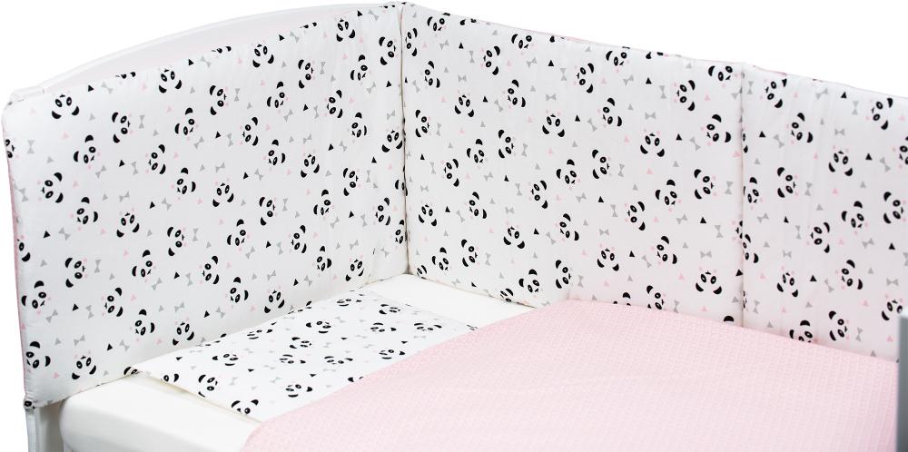 Set Pat Bebelusi Pink Panda, Bumbac 100%, 3 Piese - imagine 4