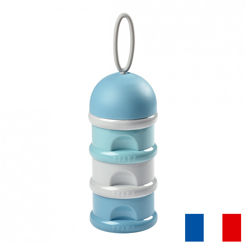 Recipient lapte praf Beaba Blue, 3 compartimente