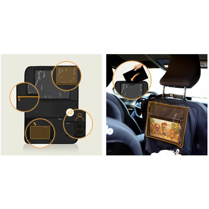 Organizator Auto Lionelo Piele Eco - Negru - imagine 5
