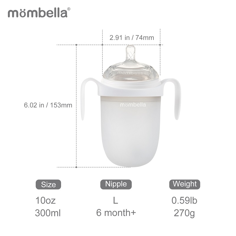 Biberon Anticolici Mombella Brest-Like, 300ml, Ivory - imagine 2