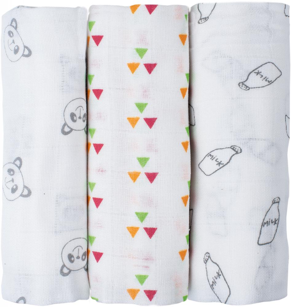 Set 3 Museline Bubaba 100% Bumbac 80x80 cm - imagine 2