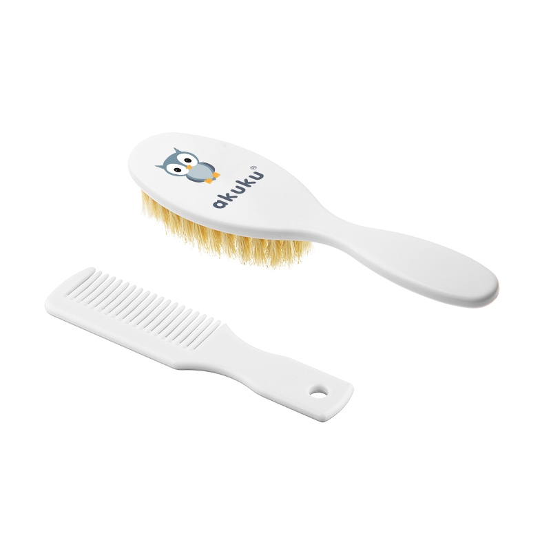 Set Perie și Pieptene Akuku cu Peri Naturali