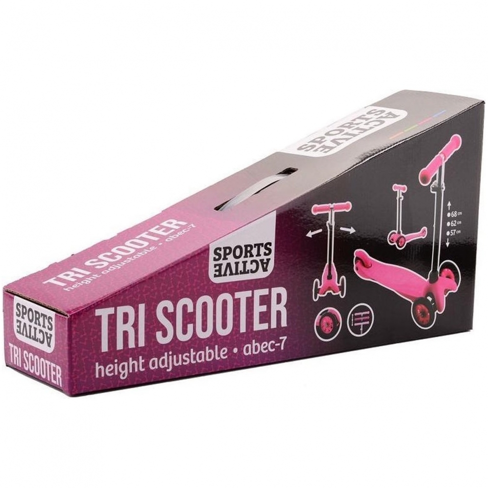 Trotineta Sports Active 3 Roti Roz, Ghidon Reglabil - imagine 2