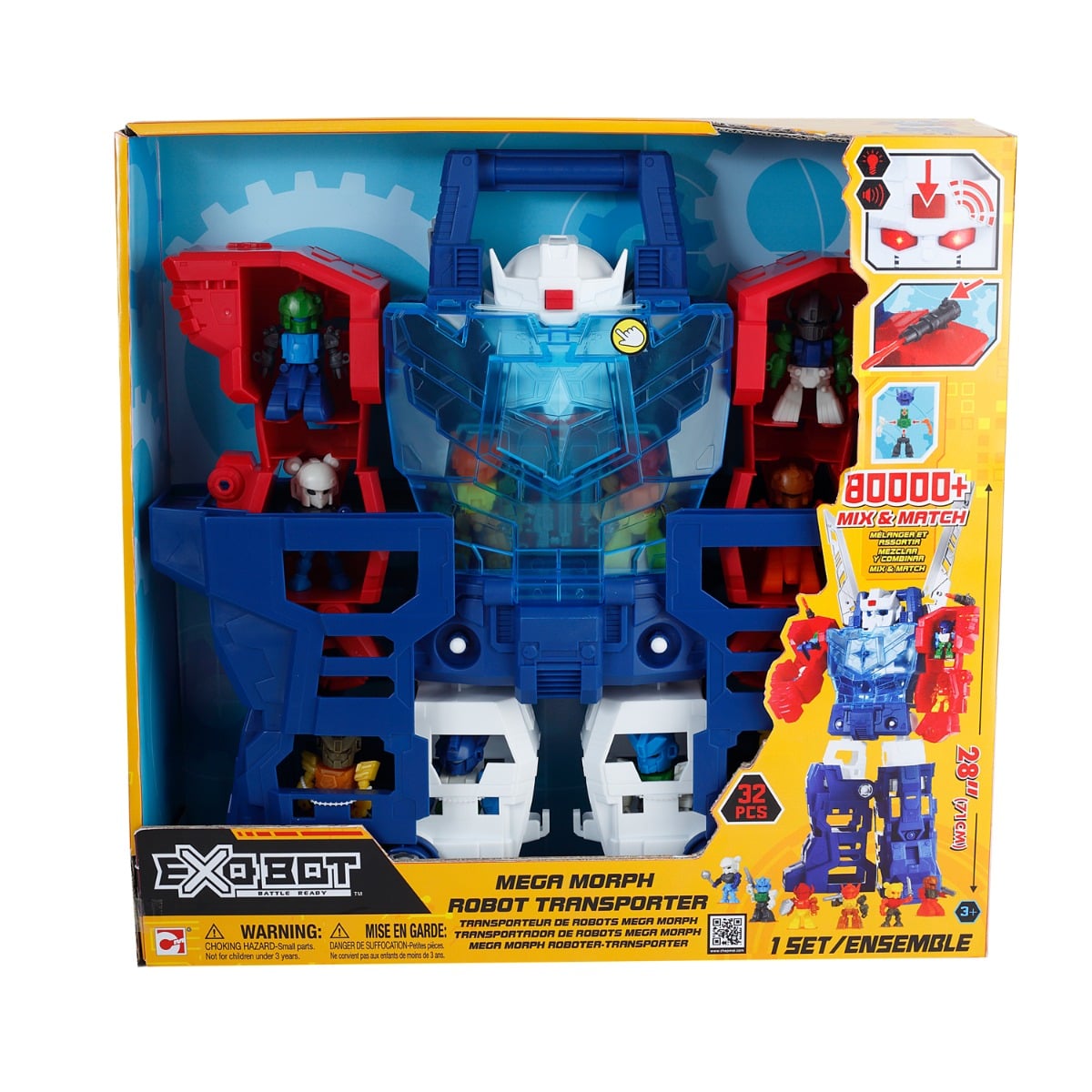 Exobot Mega Morph Carrier Robot 71cm cu 10 Mini-Roboti
