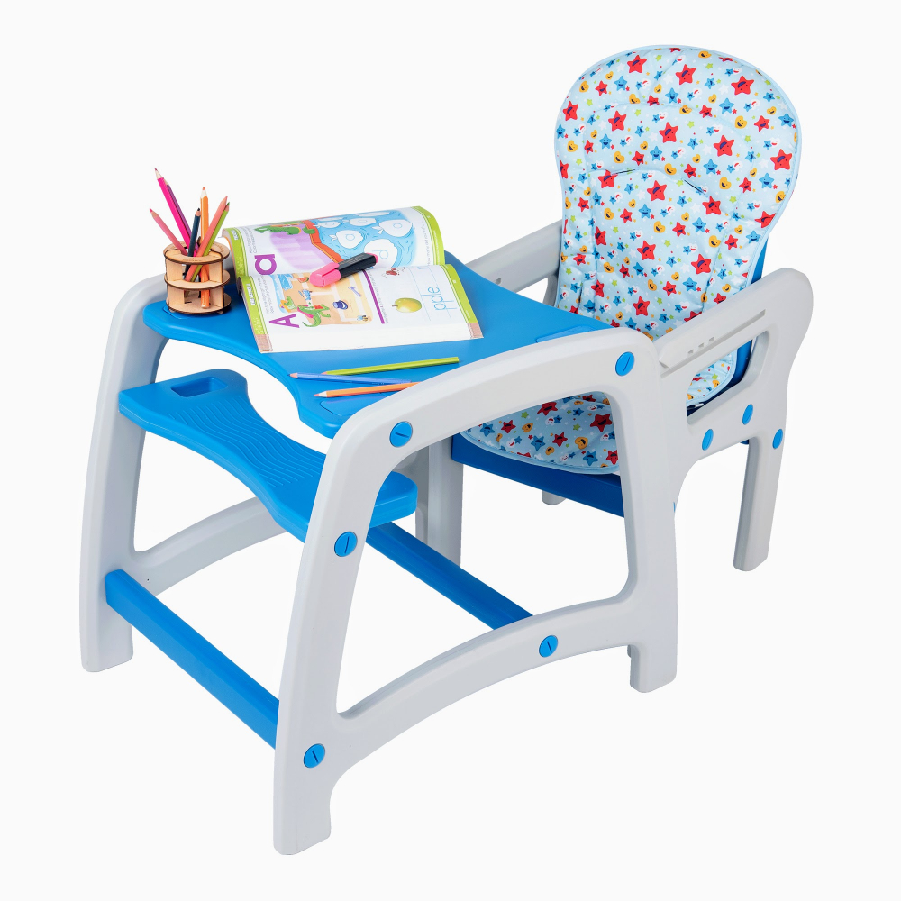 Scaun de masă Eat & Play Albastru | Juju - imagine 6
