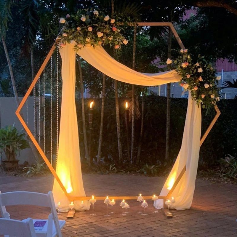 Arcadă Hexagonală Aurie Procart | Decor Eveniment