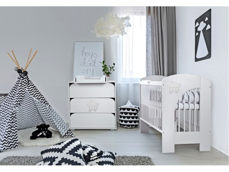 Set Mobilier Copii Klups Nel Cloud Alb, Patut si Comoda - imagine 7