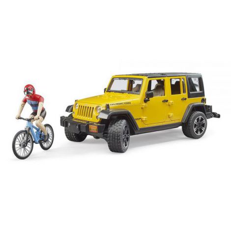 Bruder Jeep Wrangler cu Bicicleta și Ciclist