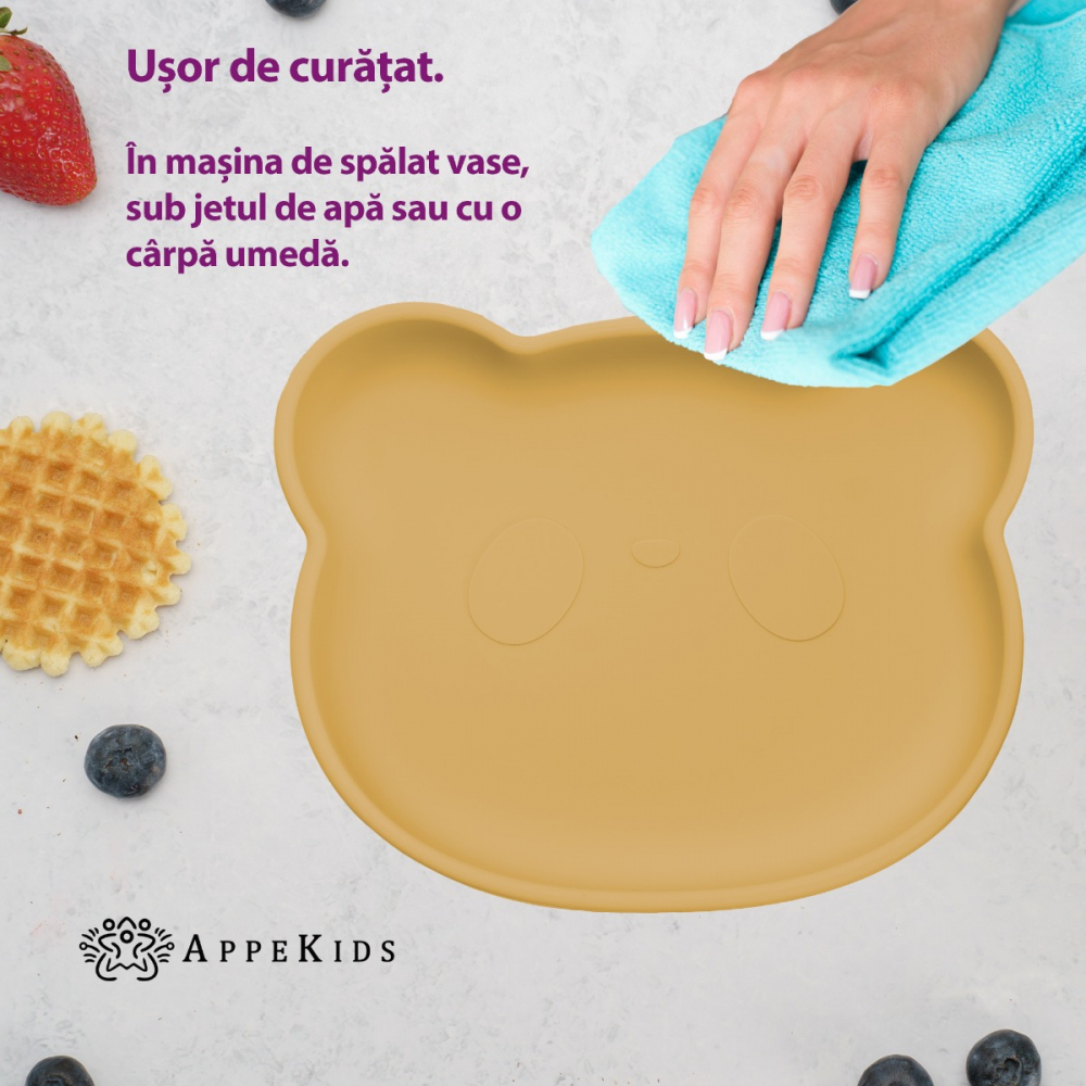 Farfurie Silicon Ventuza AppeKids Honey - imagine 2