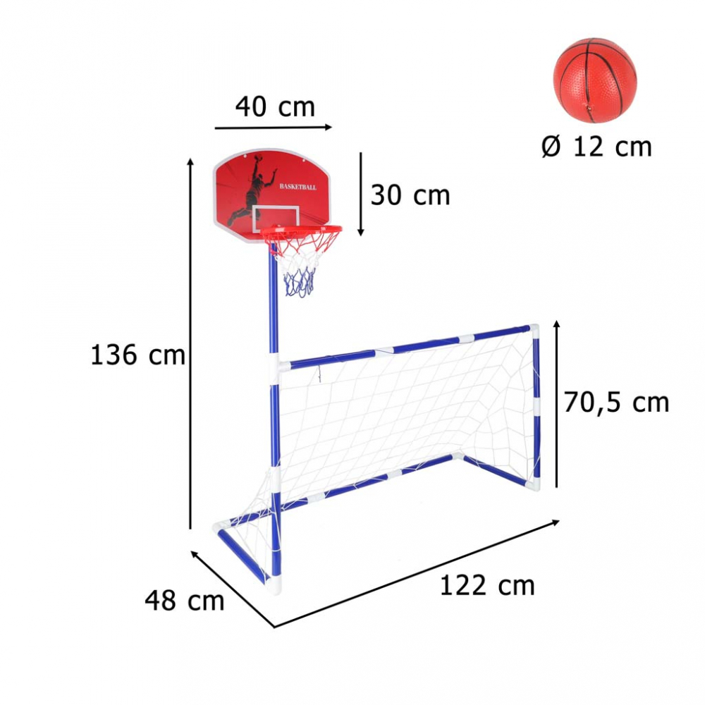 Ikonka Set 2-in-1 Fotbal & Baschet Copii - imagine 7