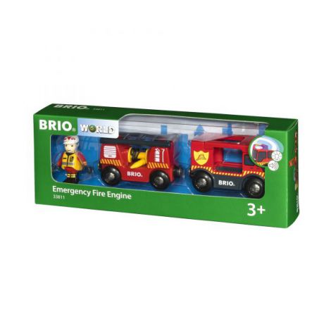 Locomotiva de Pompieri BRIO 33811 cu Lumini și Sunet