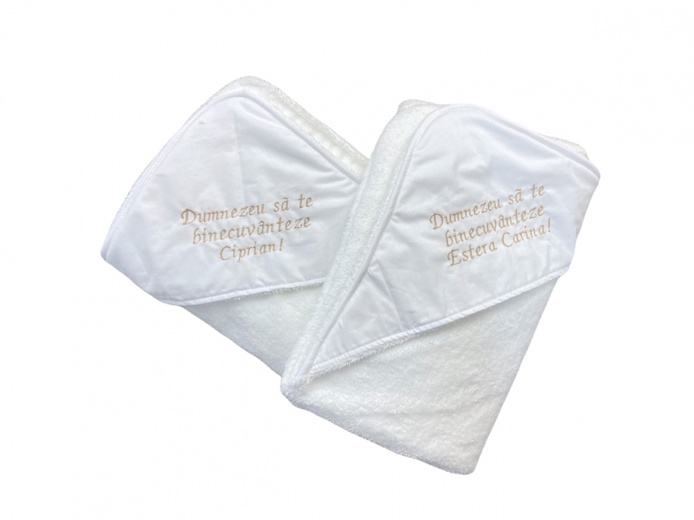 Prosop Bebe Personalizat Deseda, cu Căciuliță, Alb - imagine 2
