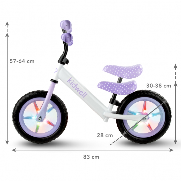 Kidwell Rebel Dots - Bicicletă Balance cu LED - imagine 7