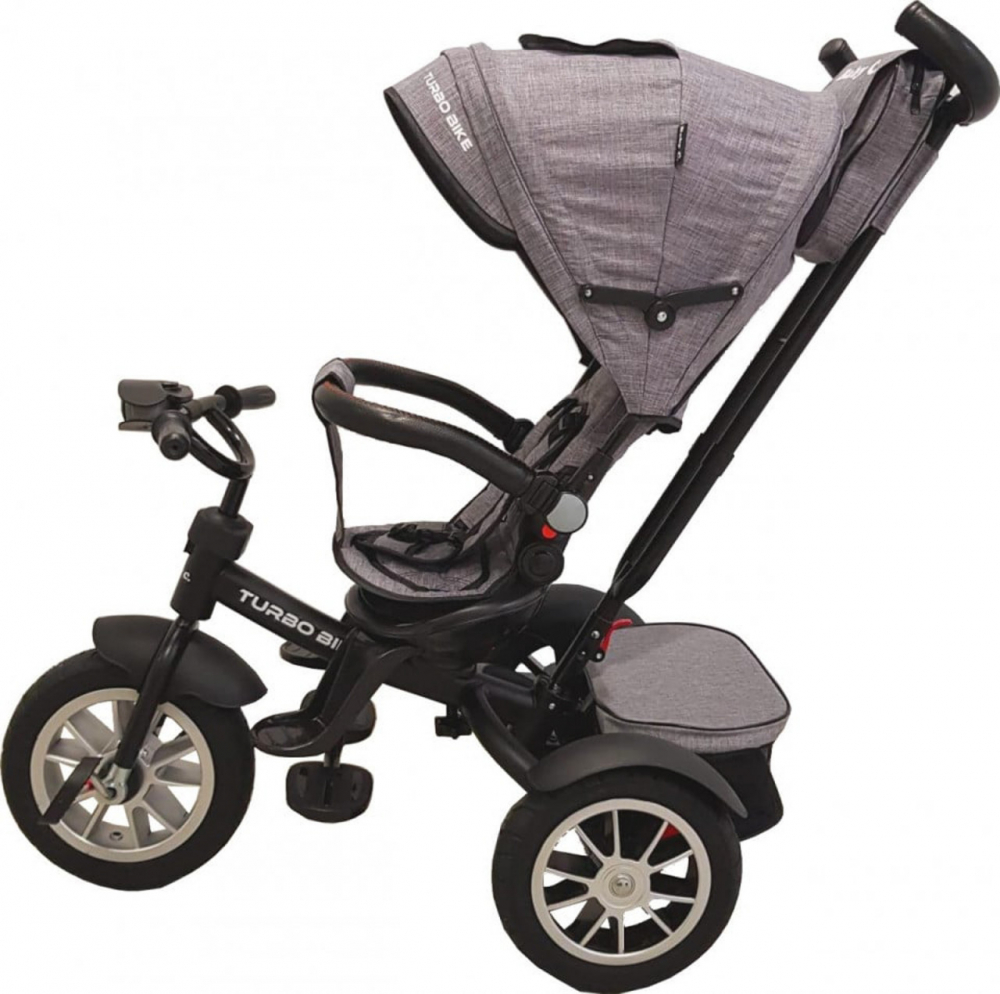 Tricicleta Baby Care Turbo Bike Gri Jeans - imagine 3