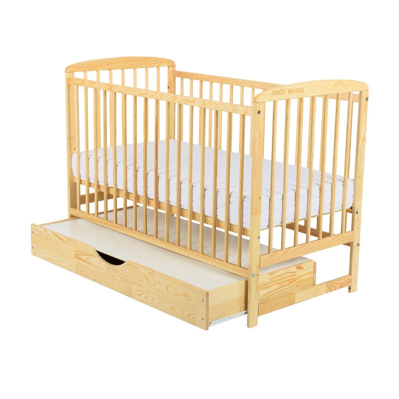 Pătuț Ola BabyNeeds Lemn Masiv cu Sertar, 120x60 cm - imagine 7