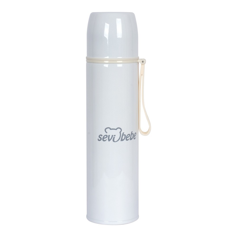 Termos alb 500ml Sevibebe, Otel Inoxidabil Rezistent - imagine 4