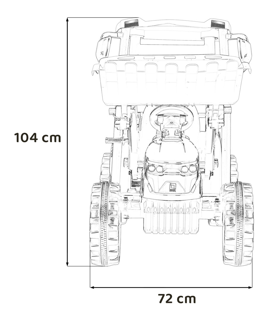 Tractor electric pentru copii Autokids cu remorca si cupa Mega D68 24V 400W, Albastru - Autokids.ro - imagine 10