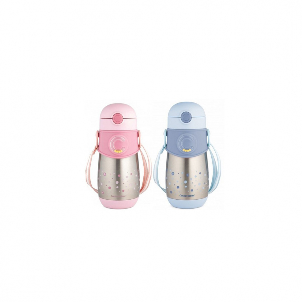 Cana termos Canpol Babies Roz 300ml cu Pai