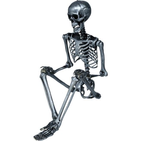 Decor Schelet Argintiu Guirca 90cm - Halloween - imagine 3