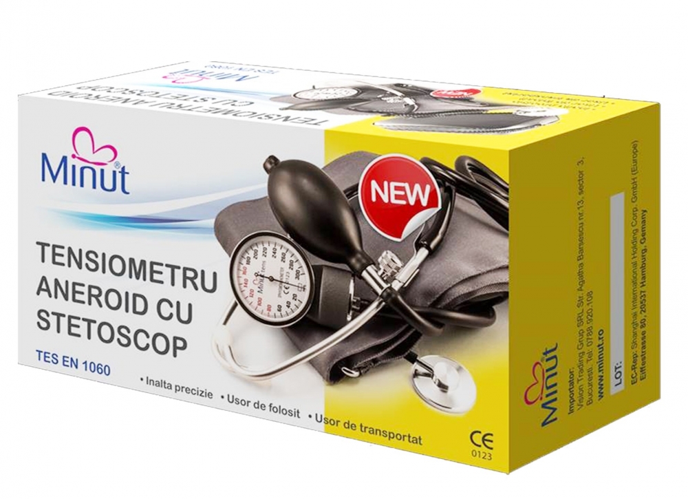 Tensiometru Aneroid Minut cu Stetoscop și Geantă