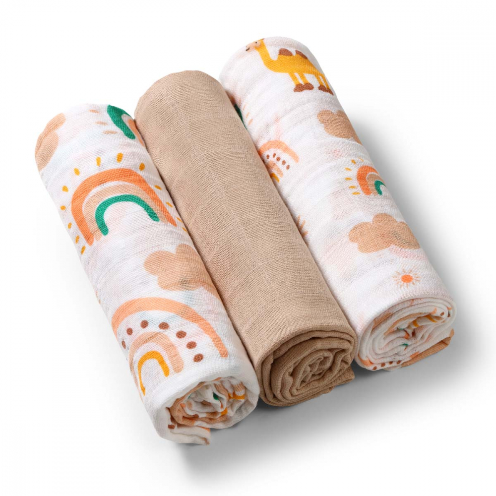 Scutece textile BabyOno, 3 buc, Bumbac 100% - imagine 10