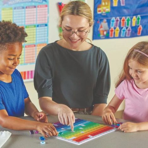 Tabla înmulțirii curcubeu Learning Resources | Joc educativ - imagine 5