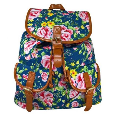 Rucsac Urban Roses LaRue - Albastru cu Piele Ecologică