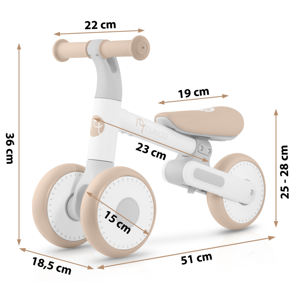 Bicicleta Echilibru Nukido Bej Copii - imagine 10