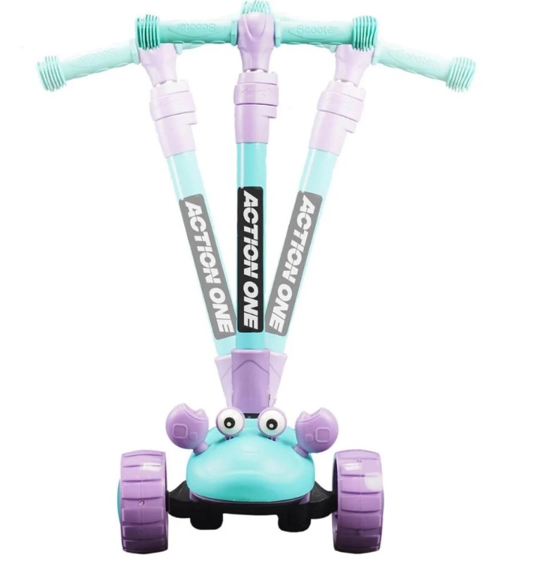 Trotineta Pliabila Nichiduta Crab Pink cu LED