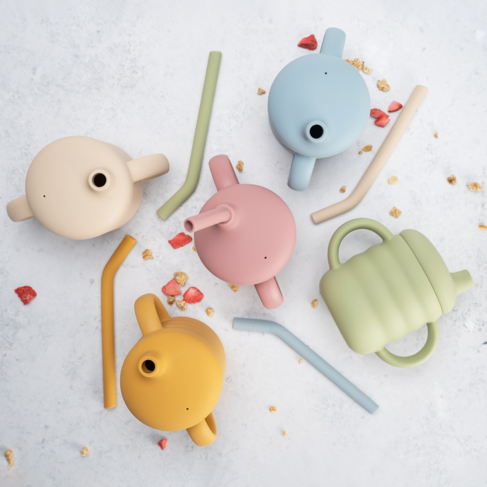 Cana Silicon cu Pai AppeKids Old Rose - imagine 5