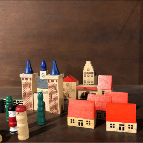 Set Construit Lemn Goki Micul Sat 46 Piese - imagine 2