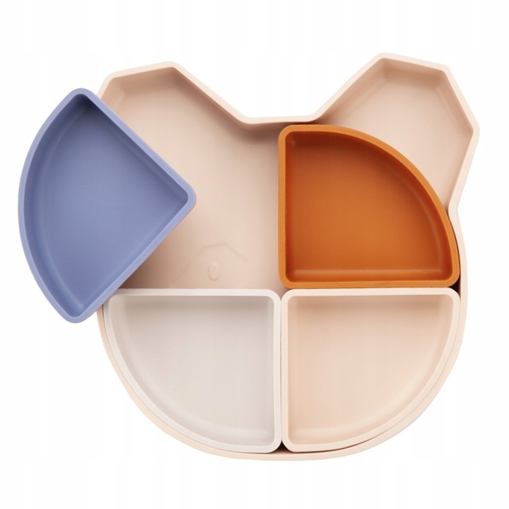Farfurie Silicon 4 in 1 Kidnort Bej | Mese Variate - imagine 8