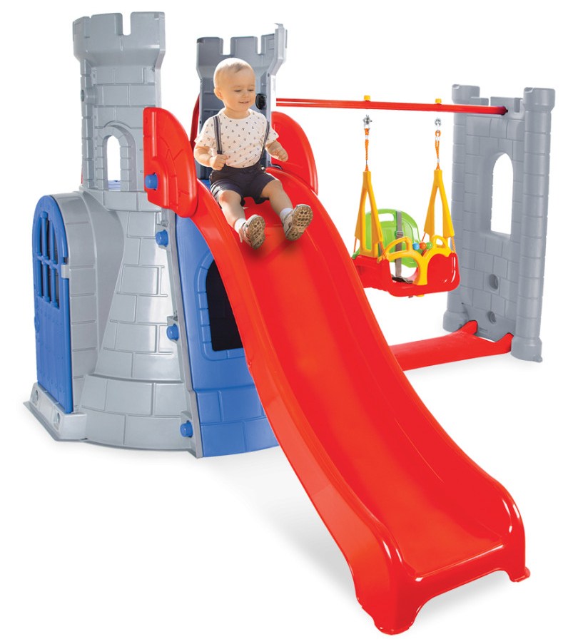 Spațiu de Joacă Castel Pilsan Swing and Slide Albastru - imagine 3