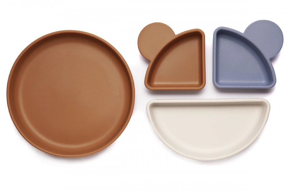 Farfurie Silicon 3 Compartimente Kidnort Brun - imagine 2