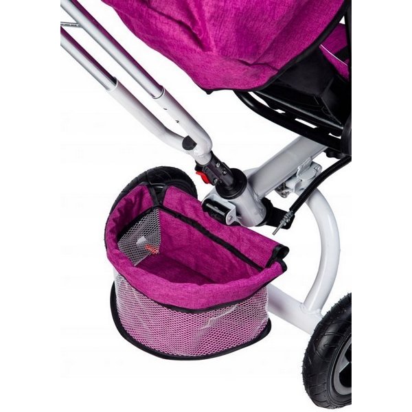 Tricicleta Ecotoys Roz cu Scaun Rotativ, Frana - imagine 4