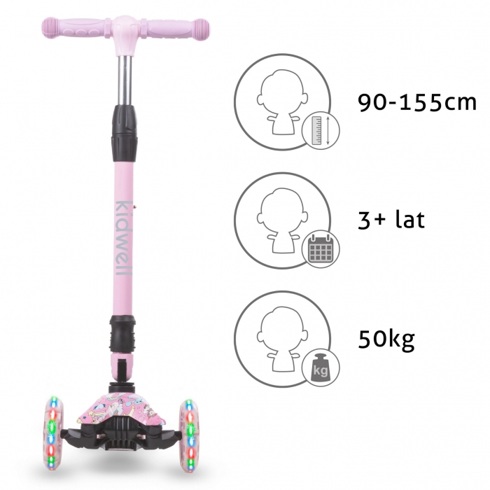 Trotineta Kidwell Vento, Pliabilă, cu LED, 3 Ani+ - imagine 8