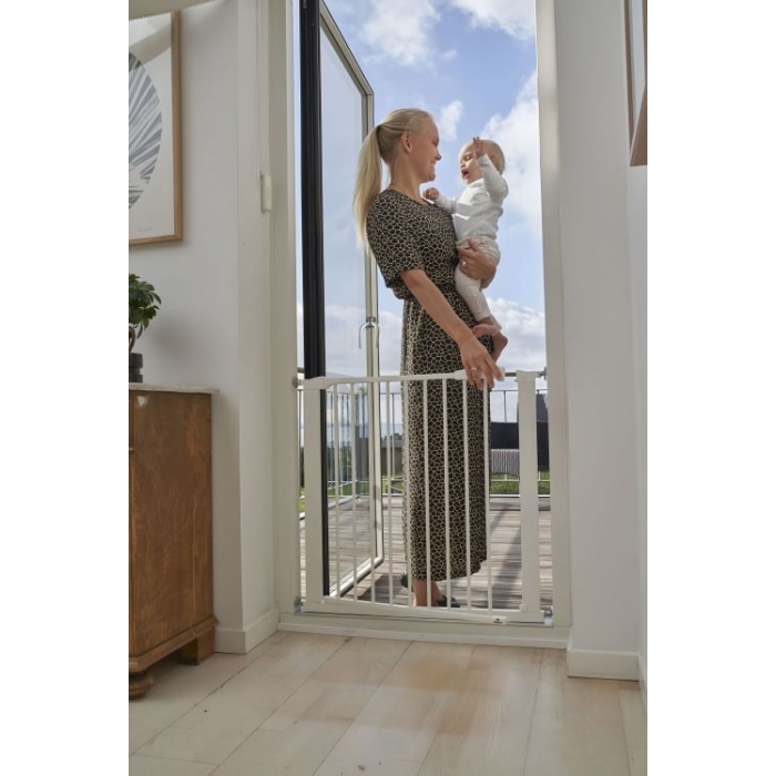 Poarta Siguranta Ecotoys Alb 74-105cm - imagine 4