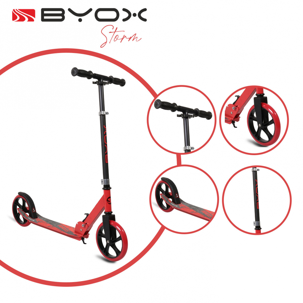 Trotineta Pliabilă Byox Storm Red, Aluminiu, 100kg - imagine 2