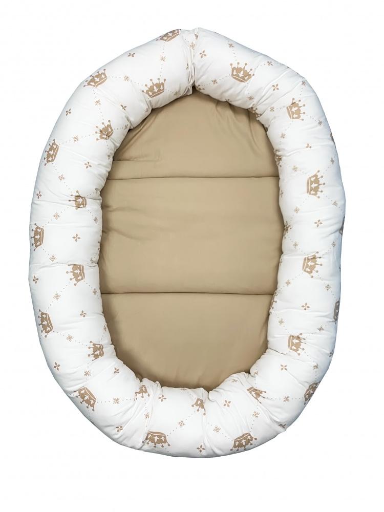 Cuib Baby Nest Coronite Bej | Cu Salteluță Detasabilă