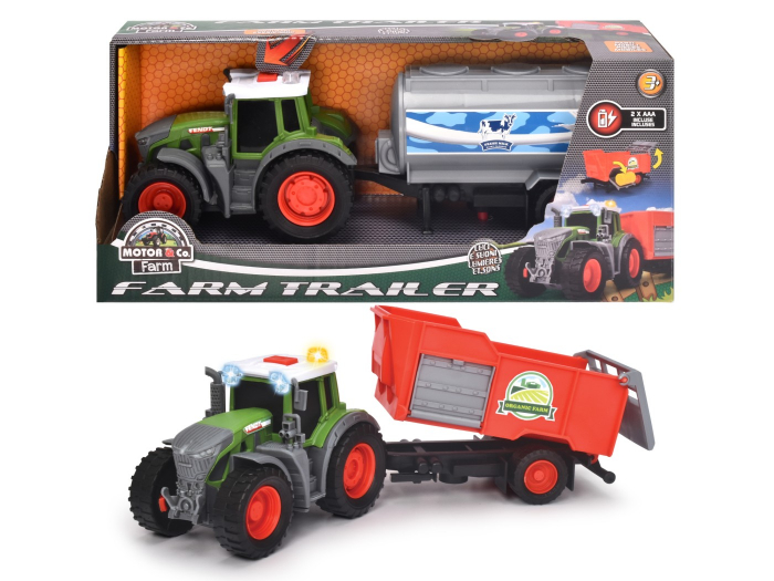Dickie Fendt Tractor cu Remorca, Sunet și Lumină