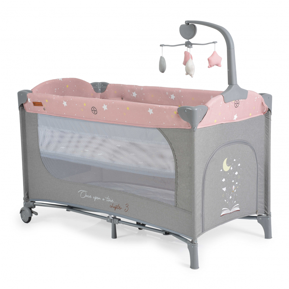 Patut Cangaroo Pink Pliabil cu 2 Nivele - imagine 8