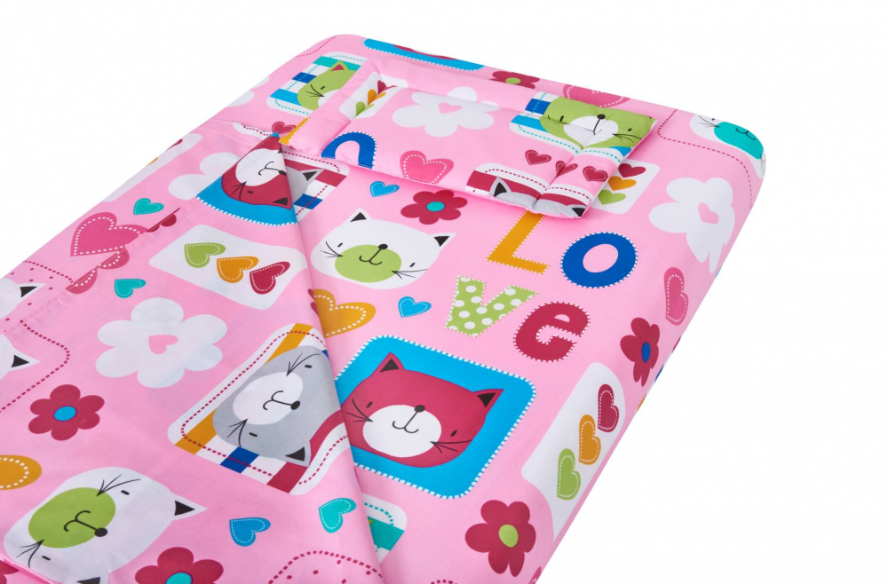 Lenjerie Patut SomnArt Pisicute Bumbac 120x60 cm - imagine 3