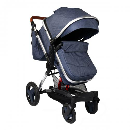Carucior 2 in 1 Moni Veyron Jeans, Reversibil - imagine 2