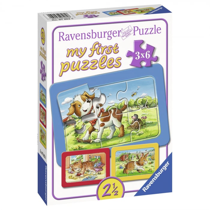 Puzzle Animalute Ravensburger 3X6