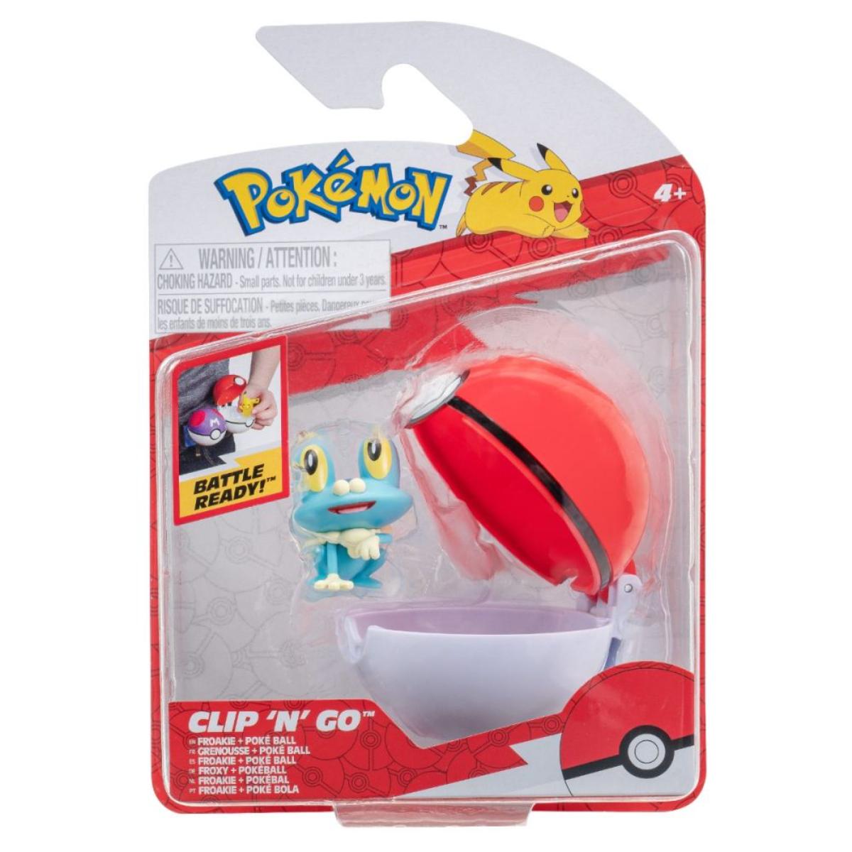 Figurina Pokemon Froakie in Poke Ball Clip N Go
