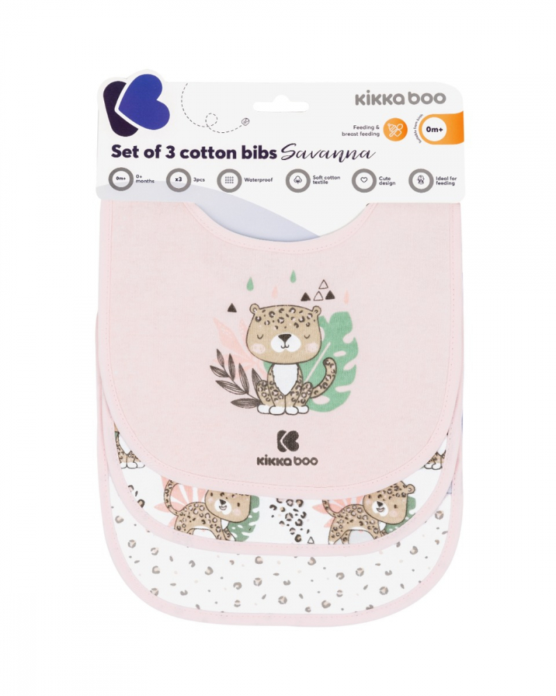 Set 3 Bavete Practice KikkaBoo Savanna Pink