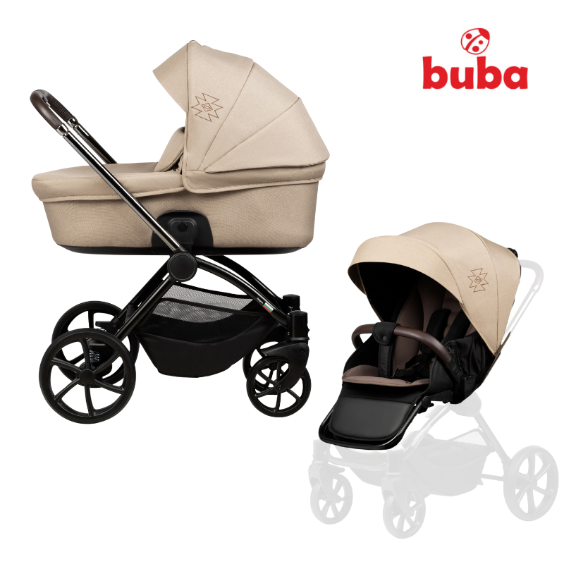 Carucior Buba Kanatitza 2 in 1 Nougat cu Accesorii - imagine 8