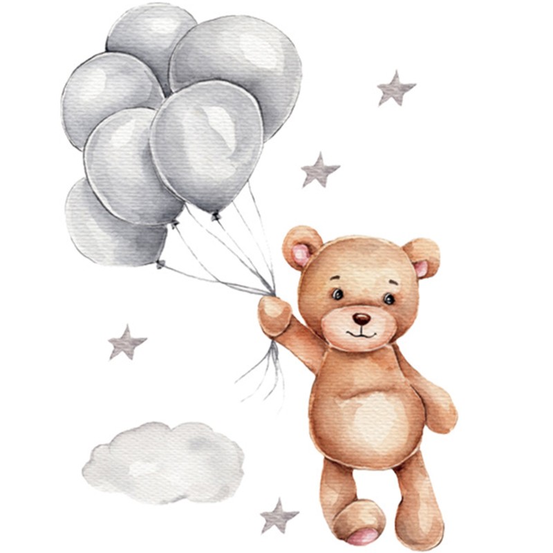 Sticker Decorativ Ursulet cu Baloane Sipo